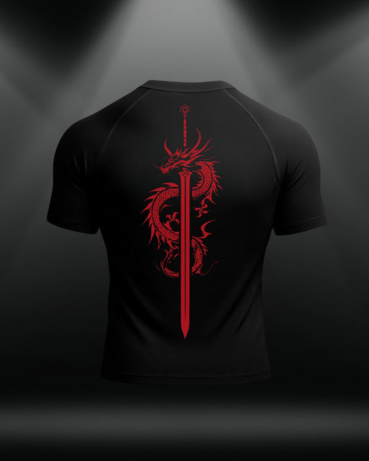 Dragon Sword Half Sleeve Compression T-shirt